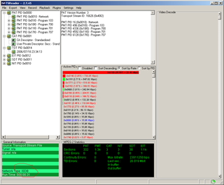 TSReader beta 2.4.75 showing detail about NHK BS-hi broadcast (click for larger image)